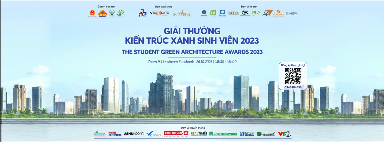 Banner Lễ trao giải Kiến trúc xanh Sinh viên 2023